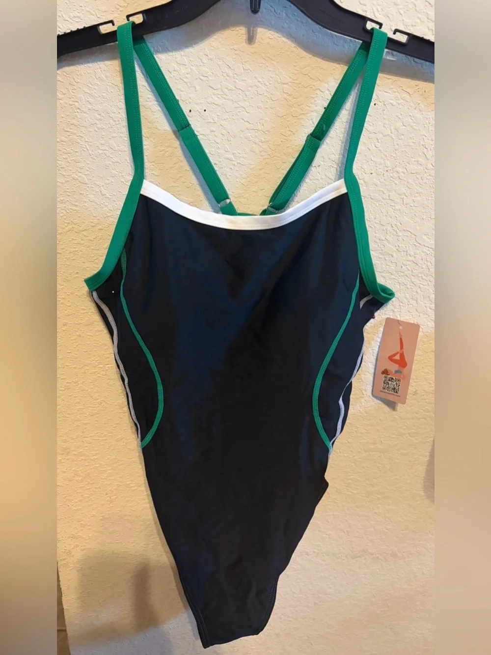 Attracosports Women’s One-Piece Swim Suit in Black and Green
